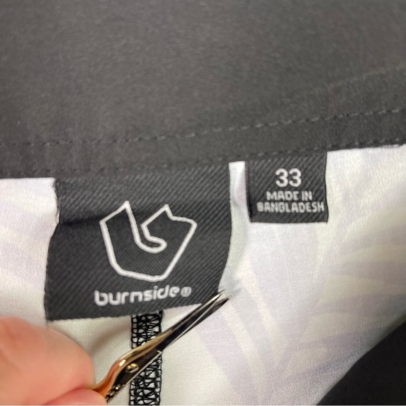 Burnside Men's Board Shorts Surf Swim Cyan Blue Casual Tropical Print Size 33 - Picture 9 of 13